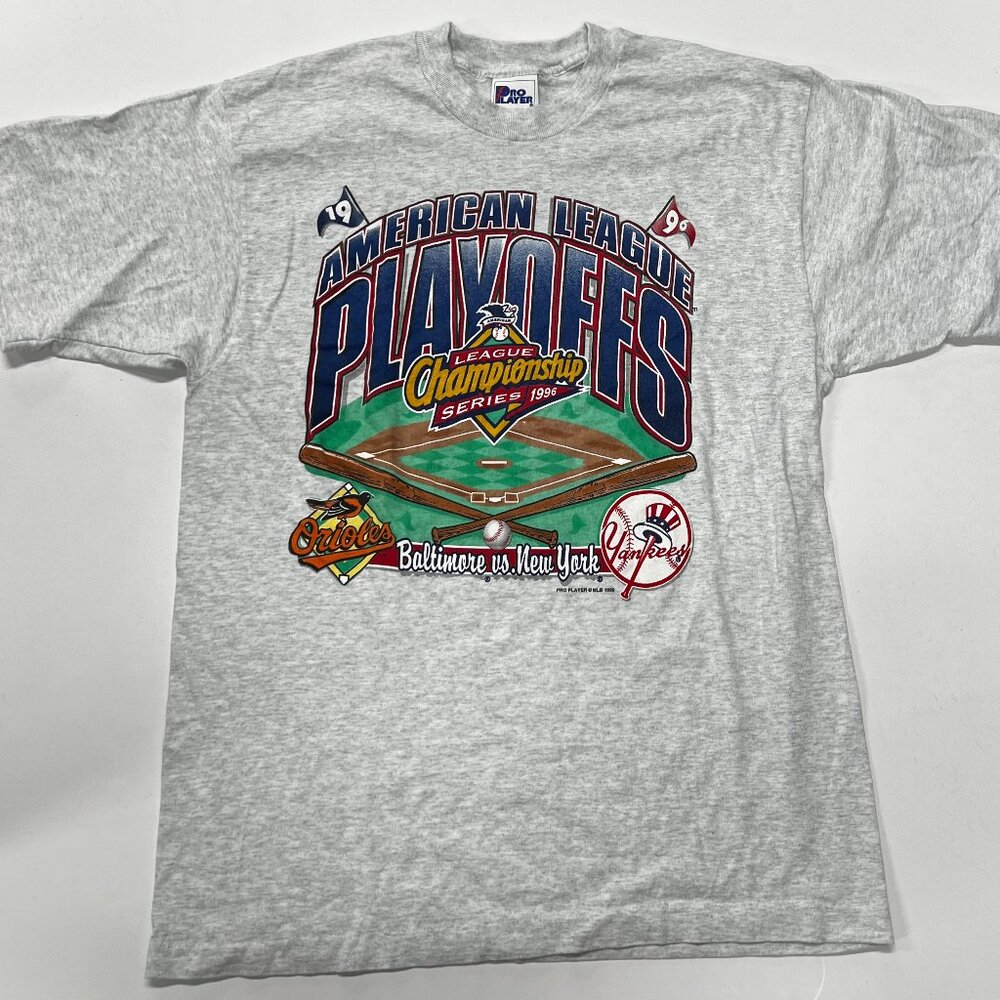 Pro Player 1996 MLB Playoffs T-Shirt Men Large Orioles Yankees Single Stitch VTG